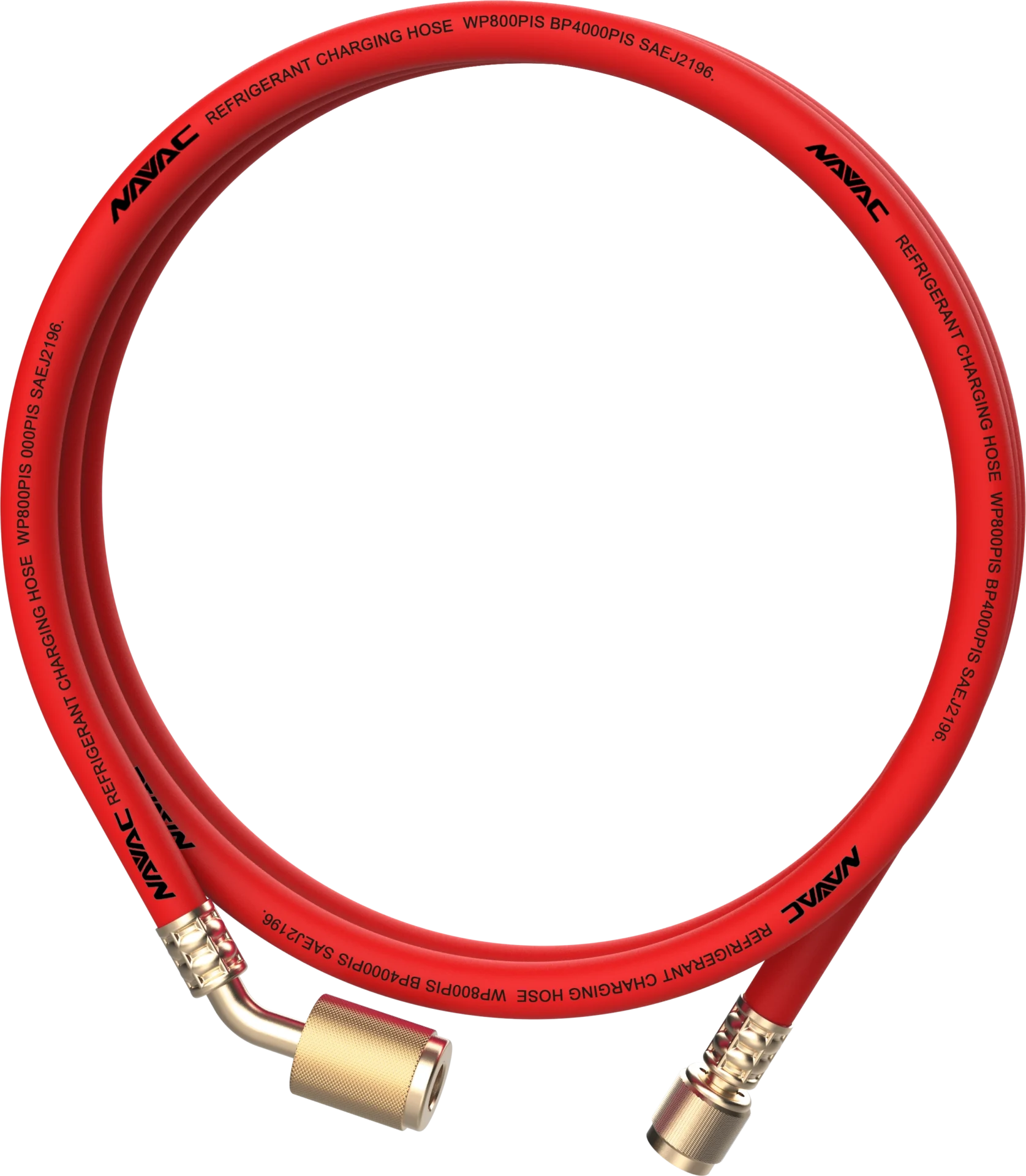 NAVAC NH5SLL 1/4" Low Lose Refrigerant 3 Hose Set, 5 ft, Red, Yellow, Blue - Edmondson Supply