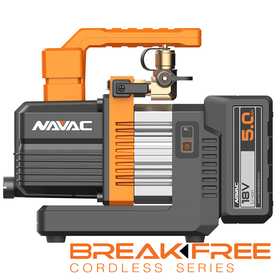 NAVAC NP2DLM 2 CFM BreakFree Series Cordless Vacuum Pump with Battery, A2L Compatible - Edmondson Supply