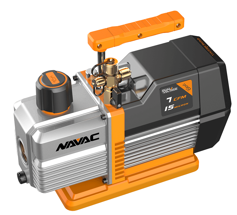 NAVAC NP7DP 7 CFM 2-Stage/Dual-Voltage Vacuum Pump, PRO Series - Edmondson Supply