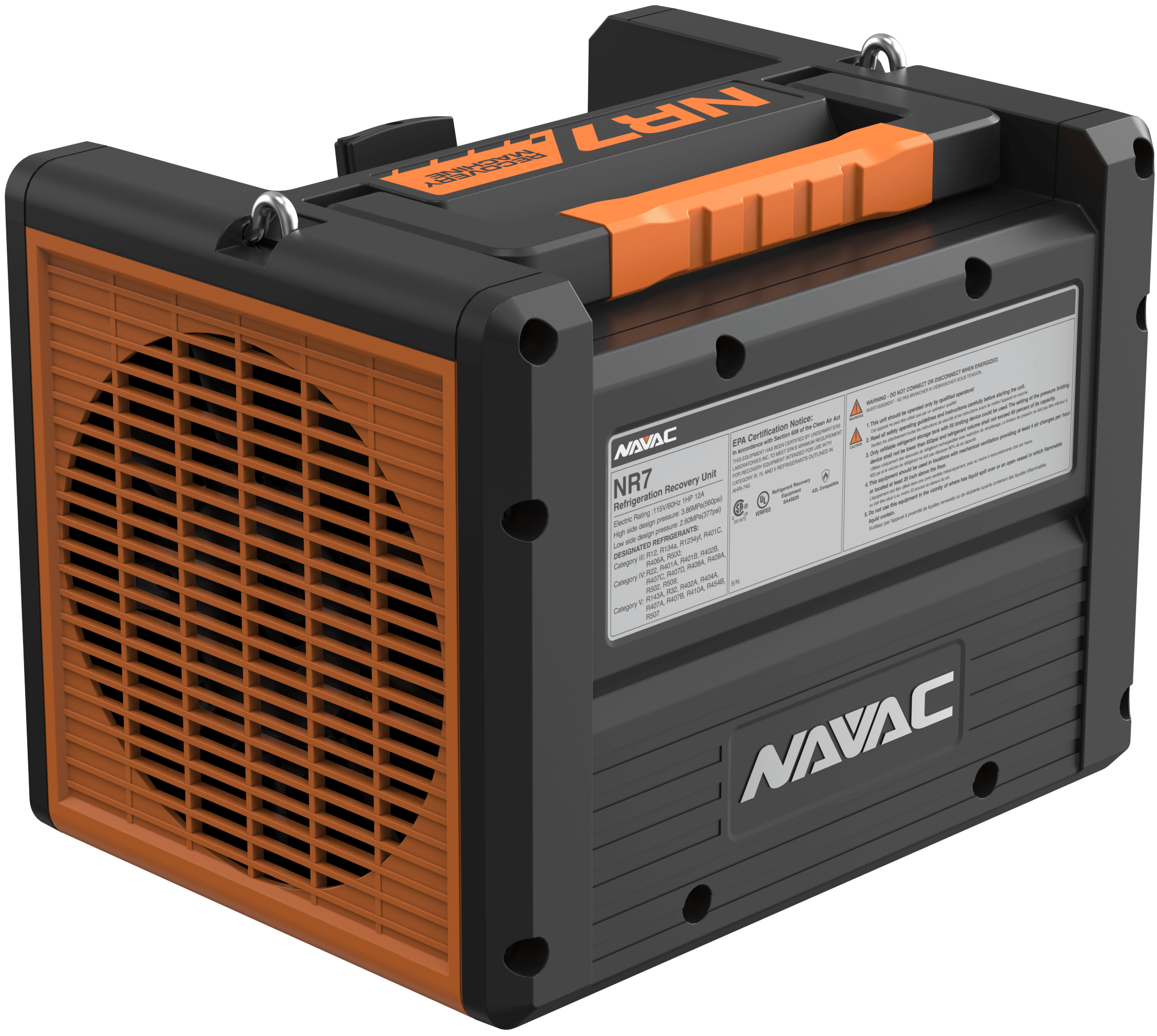 NAVAC NR7 Dual-Cylinder Brushless DC Refrigerant Recovery Unit, Pro Series - Edmondson Supply