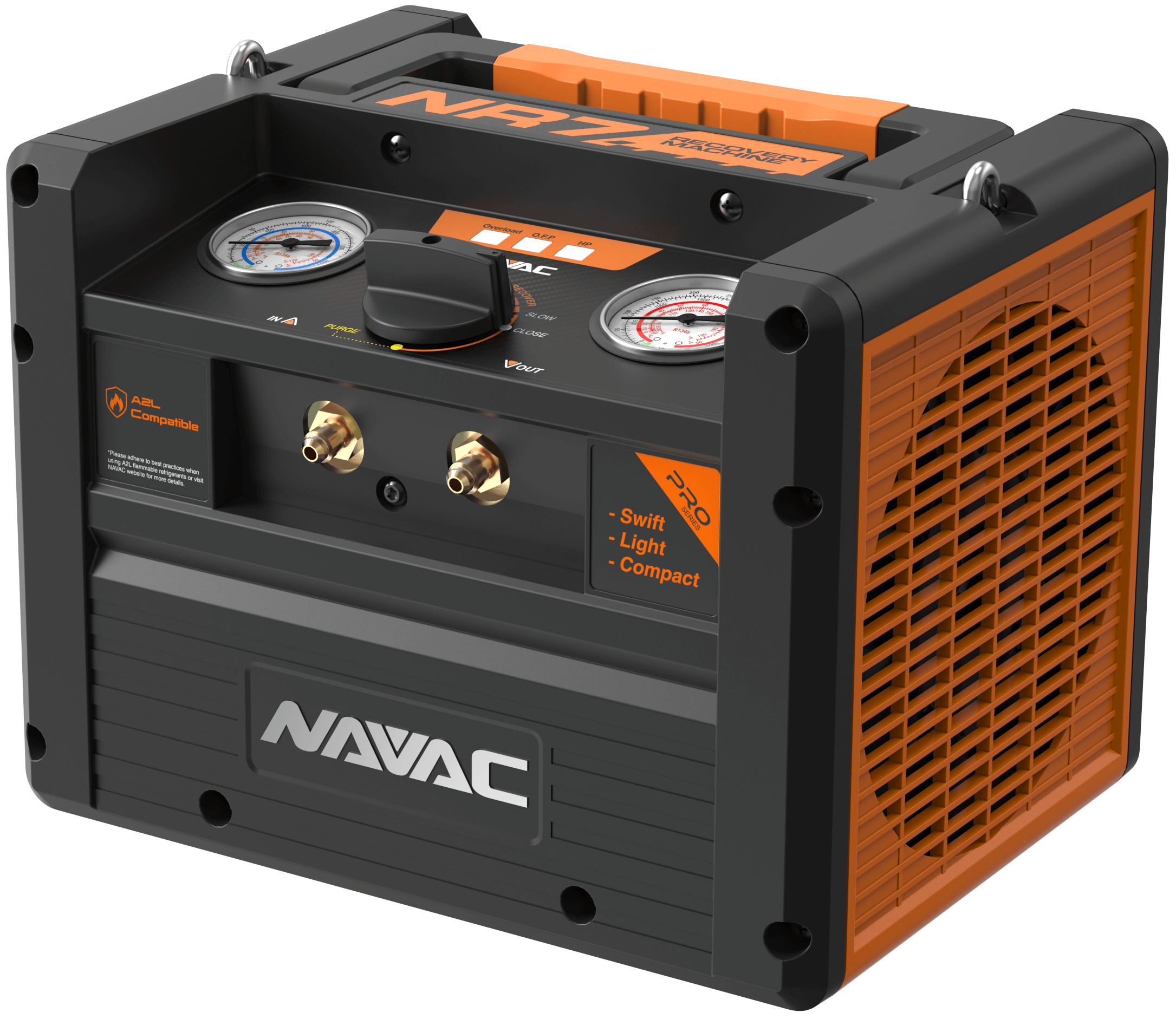 NAVAC NR7 Dual-Cylinder Brushless DC Refrigerant Recovery Unit, Pro Series - Edmondson Supply