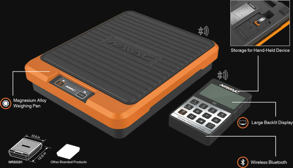 NAVAC NRS3i01 Wireless Refrigerant Scale w. Large Weighing Platform - Edmondson Supply