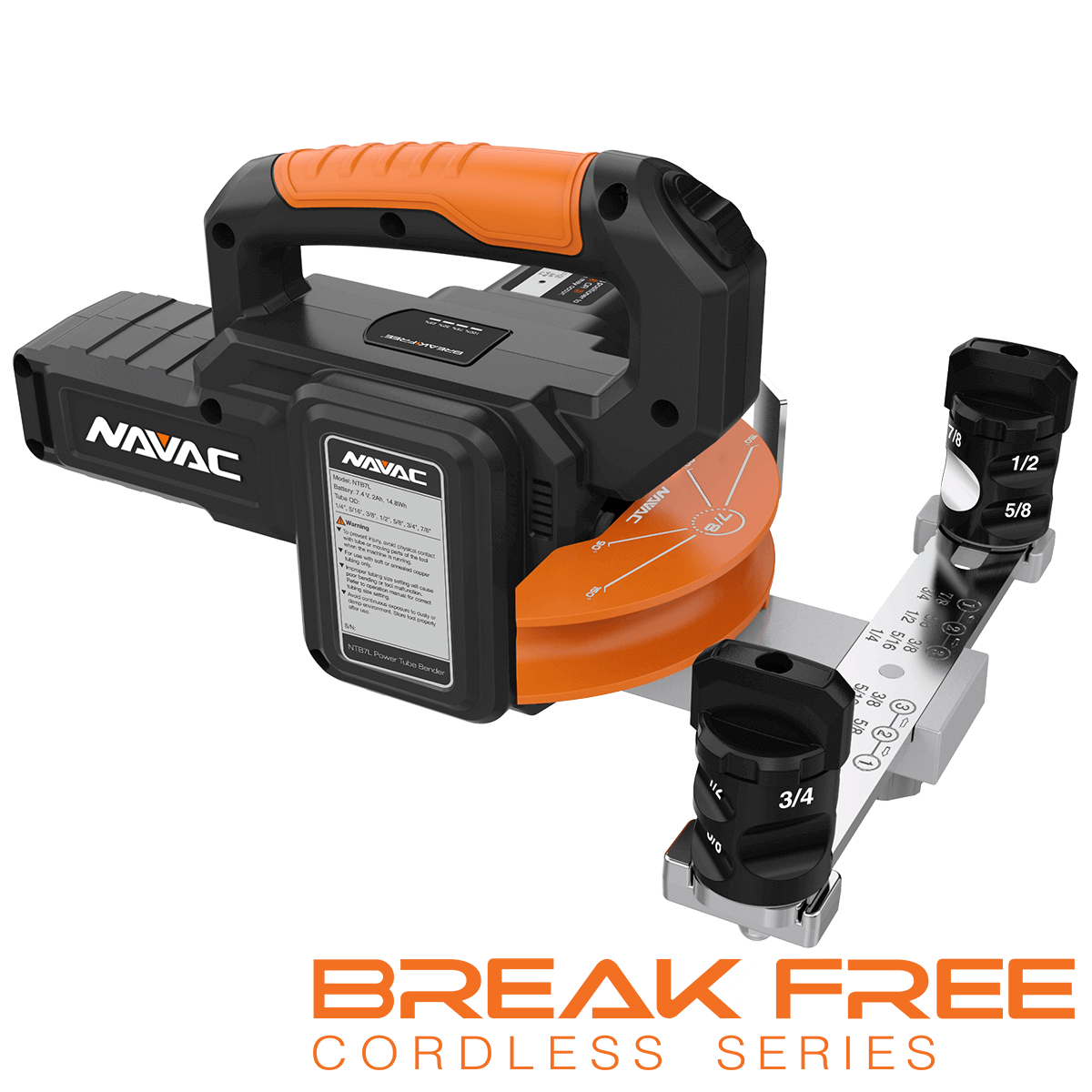 NAVAC NTB7L BreakFree® Power Tube Bender Kit, 1/4" to 7/8" O.D. - Edmondson Supply