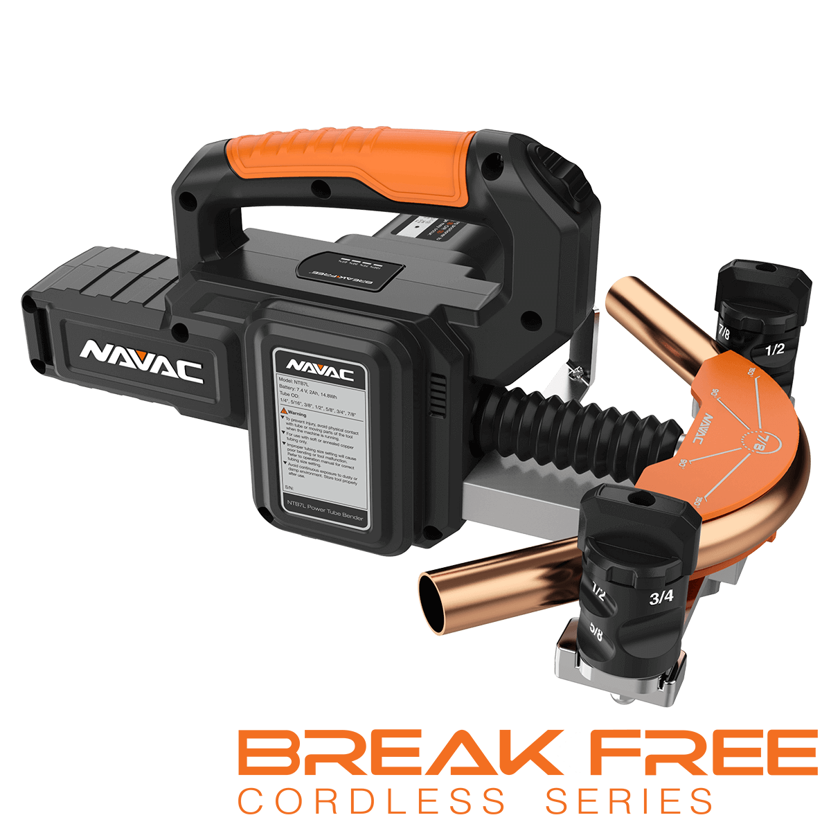NAVAC NTB7L BreakFree® Power Tube Bender Kit, 1/4" to 7/8" O.D. - Edmondson Supply