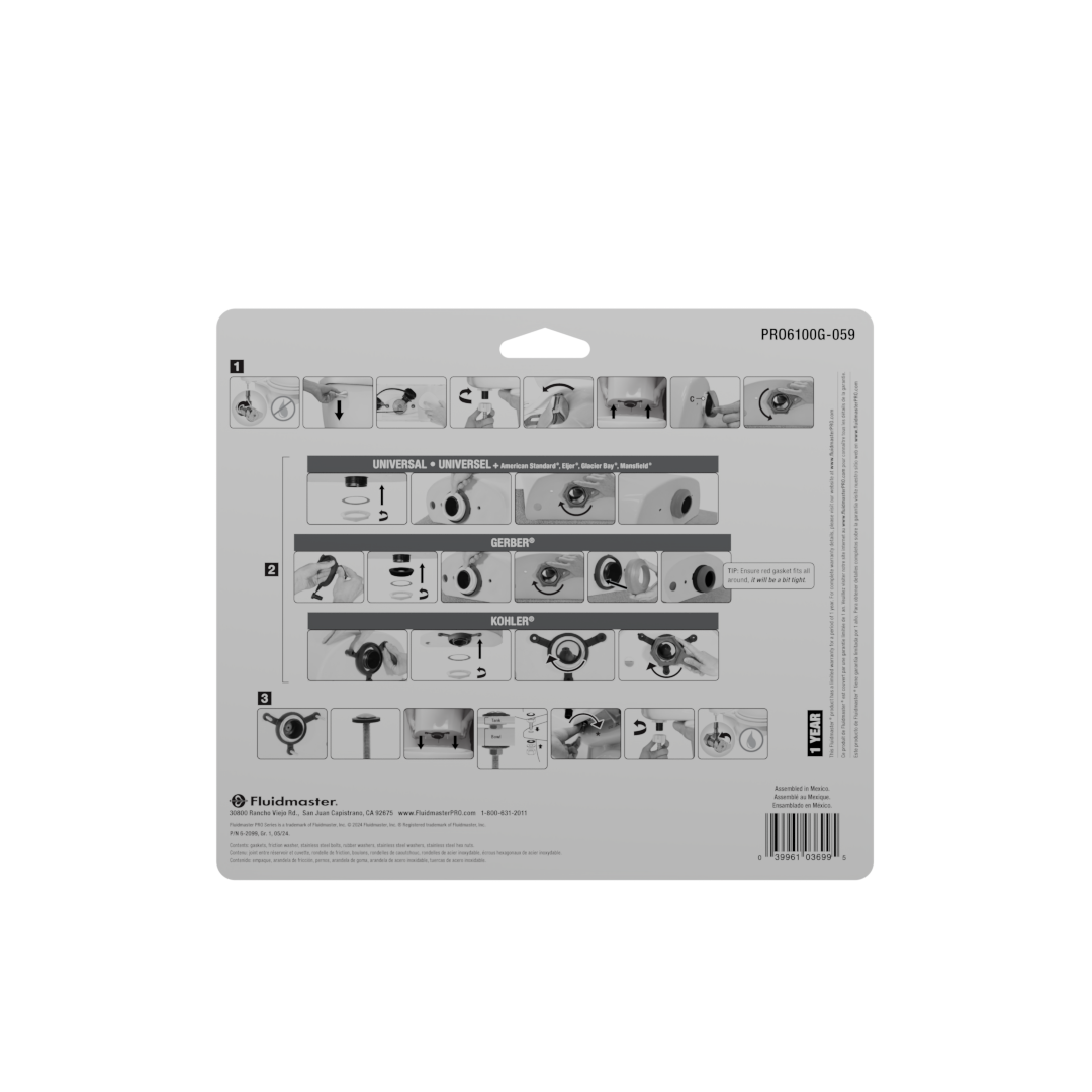 Fluidmaster PRO6100G-059 2 in. Tank-to-Bowl Universal Gasket - Edmondson Supply