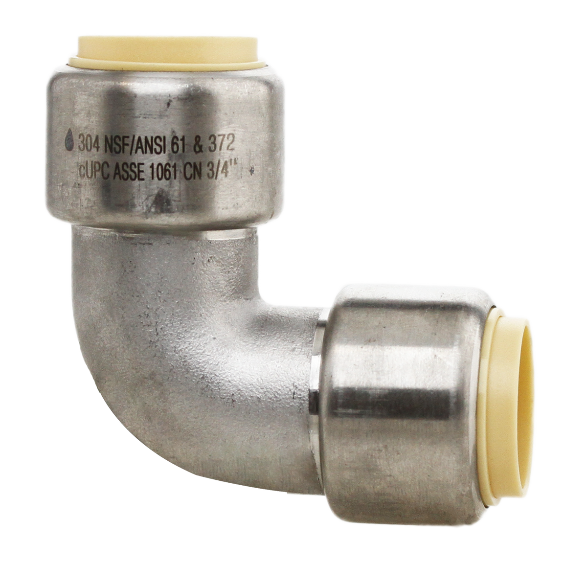 Boshart SSPF-E07 3/4" 304 Stainless Steel Push-Fit 90° Elbow, CTS - Edmondson Supply