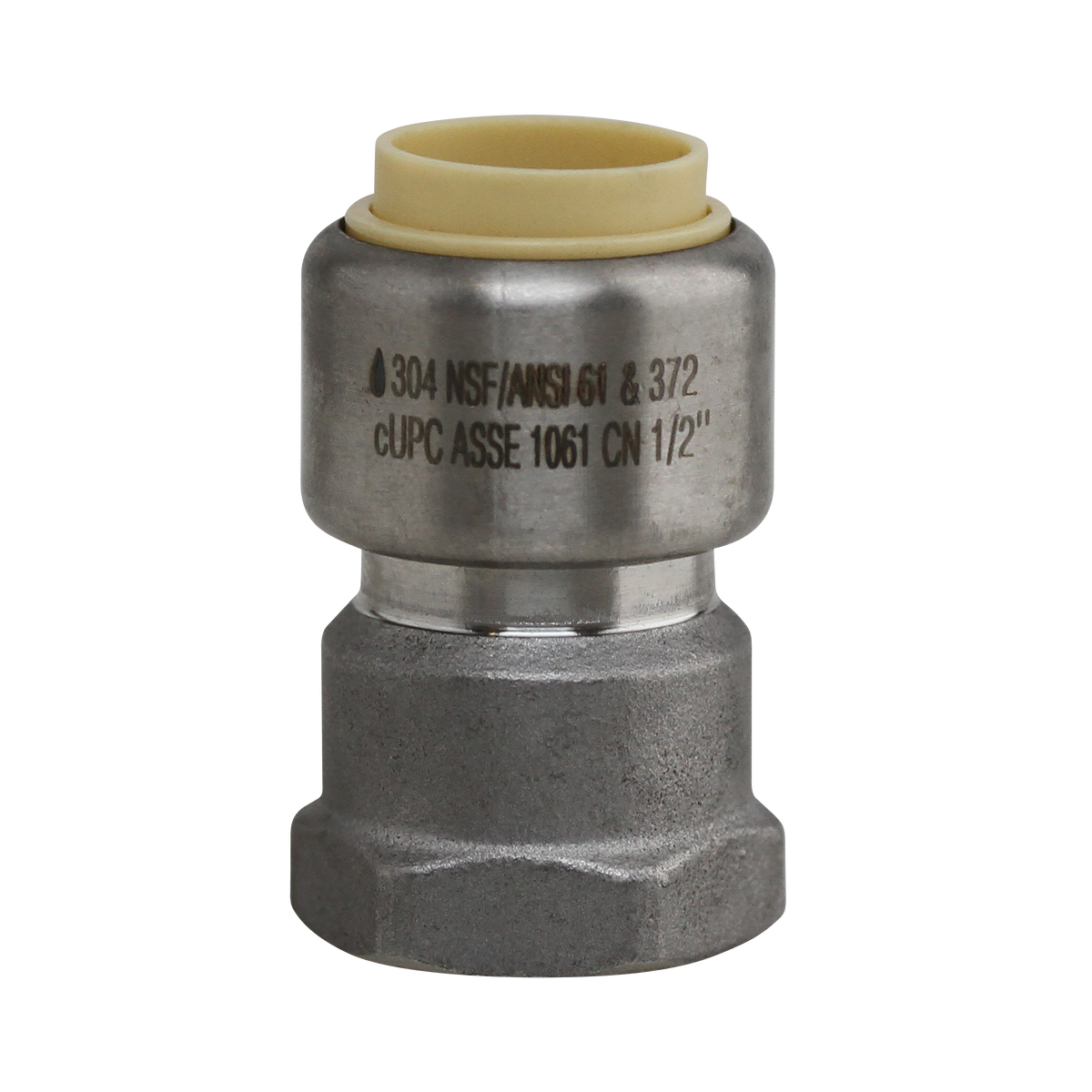 Boshart SSPF-FA05 1/2" 304 Stainless Steel Push-Fit Female Adapter, CTS - Edmondson Supply