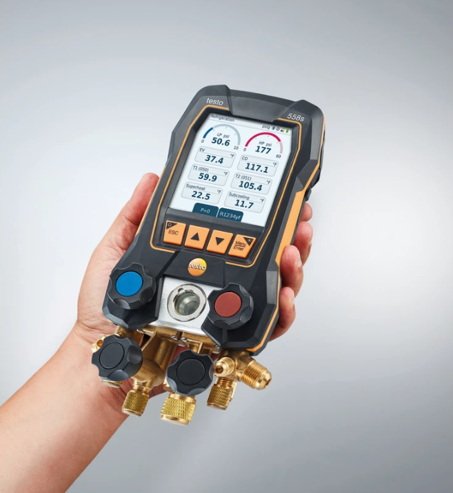 Testo 0564 5581 01 - 558s Digital Manifold with 4-way Valve Block and Intuitive Touchscreen - Edmondson Supply