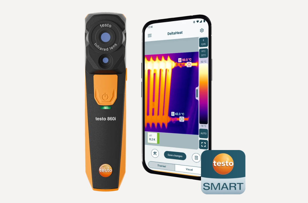 Testo 0563 0860 01 - 860i - Wireless Thermal Imager for Smartphones with Hard Case - Edmondson Supply