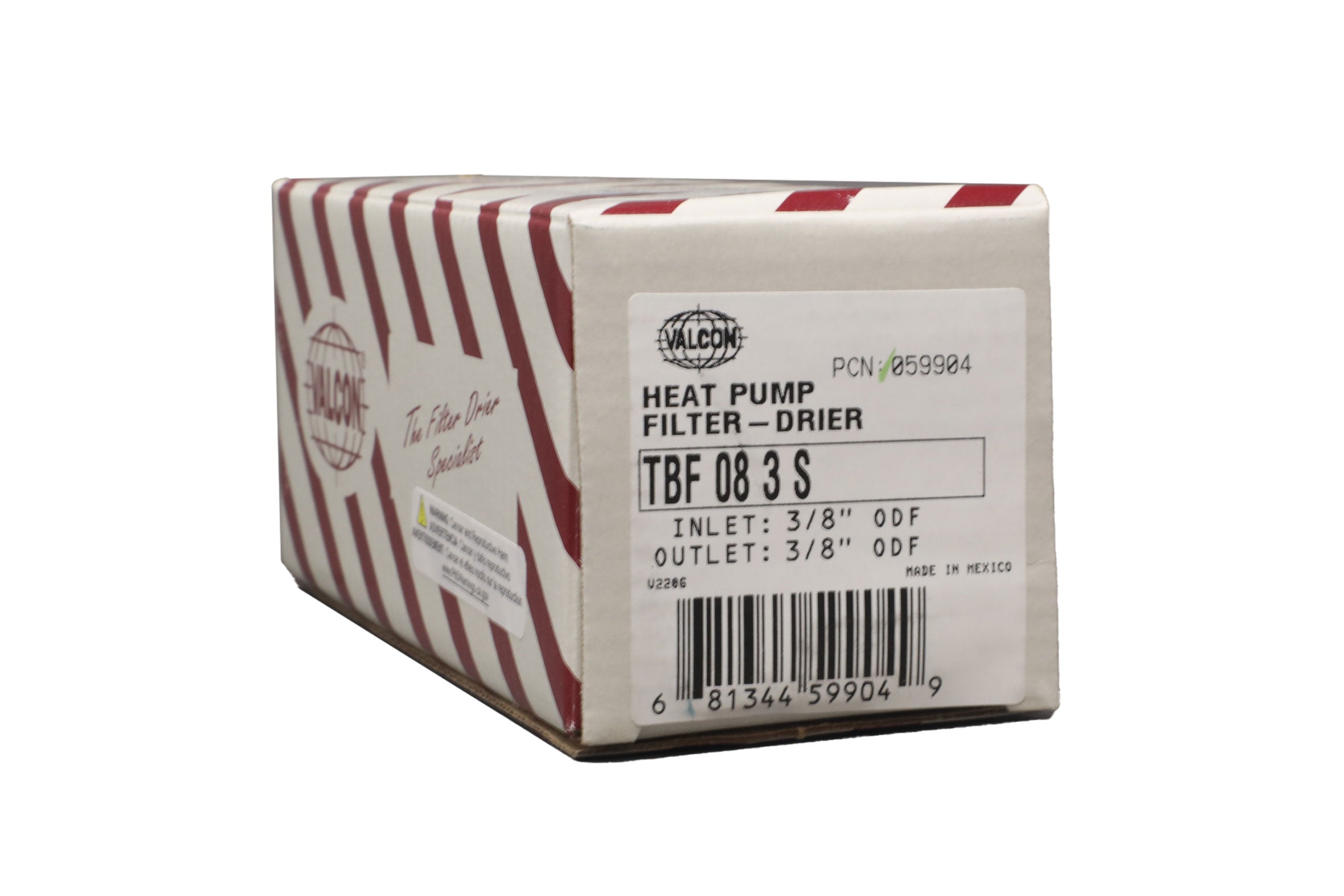 Copeland Emerson Valcon TBF 083S 3/8" ODF Bi-Flow Liquid Line Service Filter Drier, 8 Cubic Inches - Edmondson Supply
