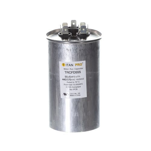 Packard TRCFD555 Titan PRO Run Capacitor 55+5 MFD 440/370 Volt Round - Edmondson Supply