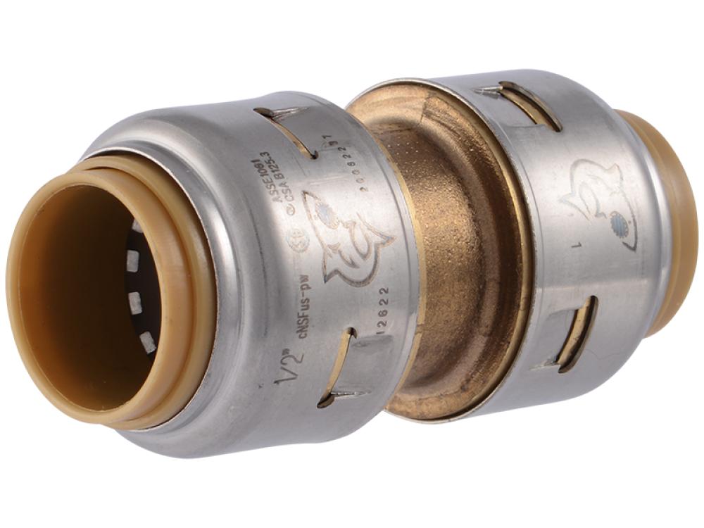 SharkBite Max UR008 1/2" x 1/2" Brass Push Coupling - Edmondson Supply