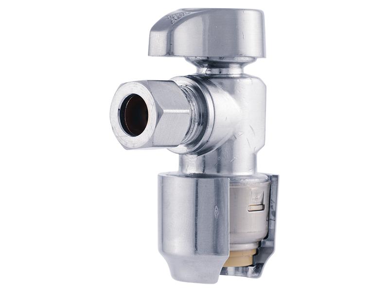 SharkBite Max UR23036 1/2" Push-to-Connect x 3/8" Compression Brass Angle Stop - Edmondson Supply