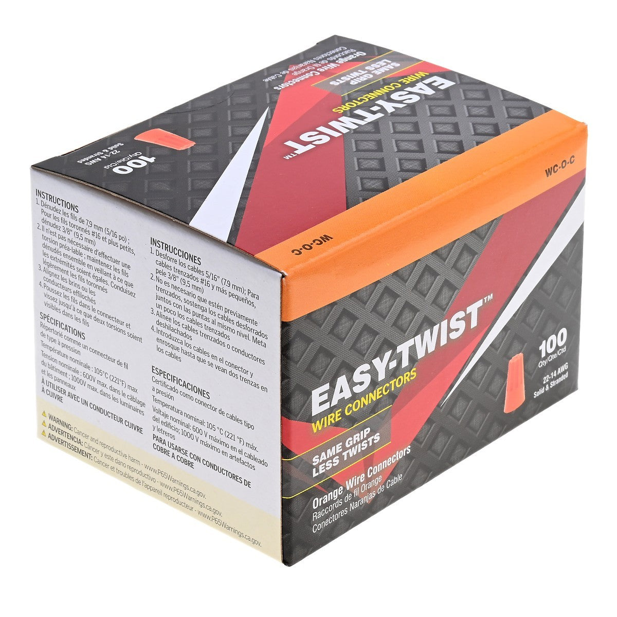 NSI WC-O_C Standard Orange Easy Twist, 22-14 Awg – Carton Of 100 - Edmondson Supply