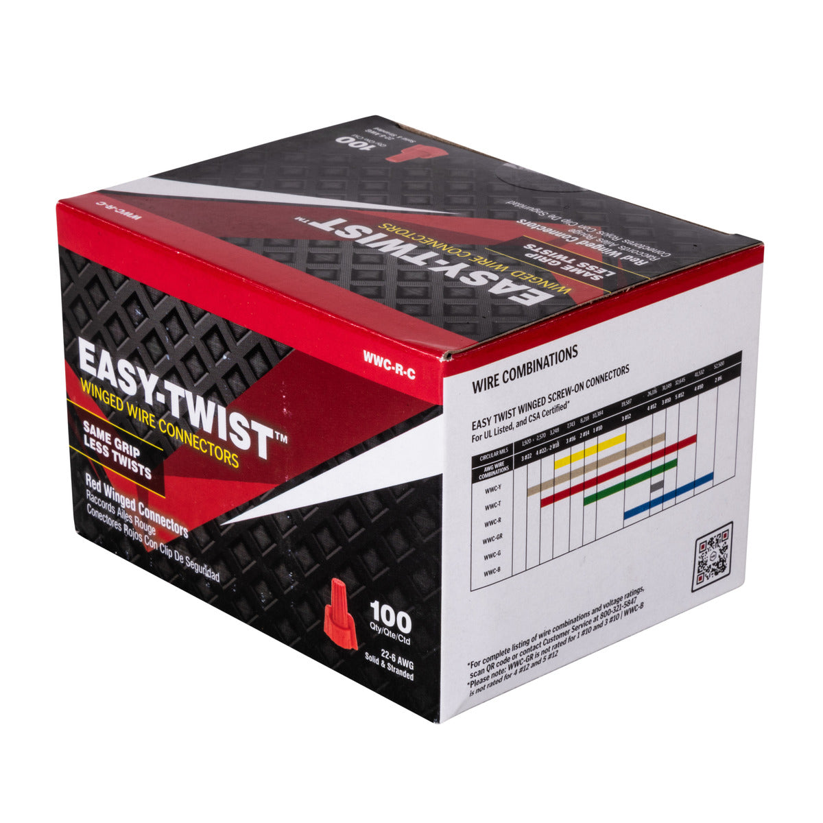 NSI Easy-Twist Red Winged Wire Connector with Quick-Grip Spring, 100 Carton - Edmondson Supply