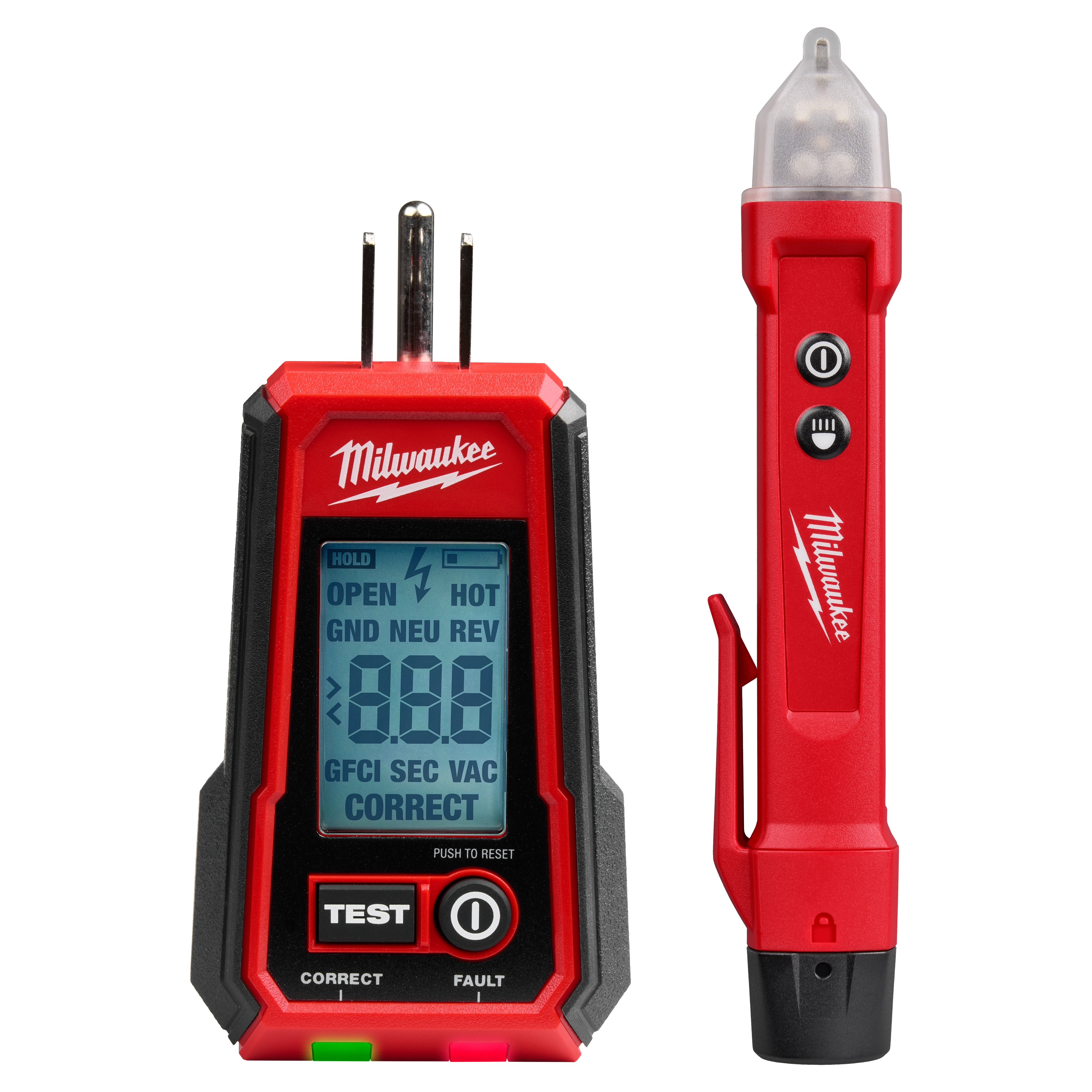 Milwaukee 3211-20 Digital GFCI Receptacle Tester and Voltage Detector w/ LED - Edmondson Supply