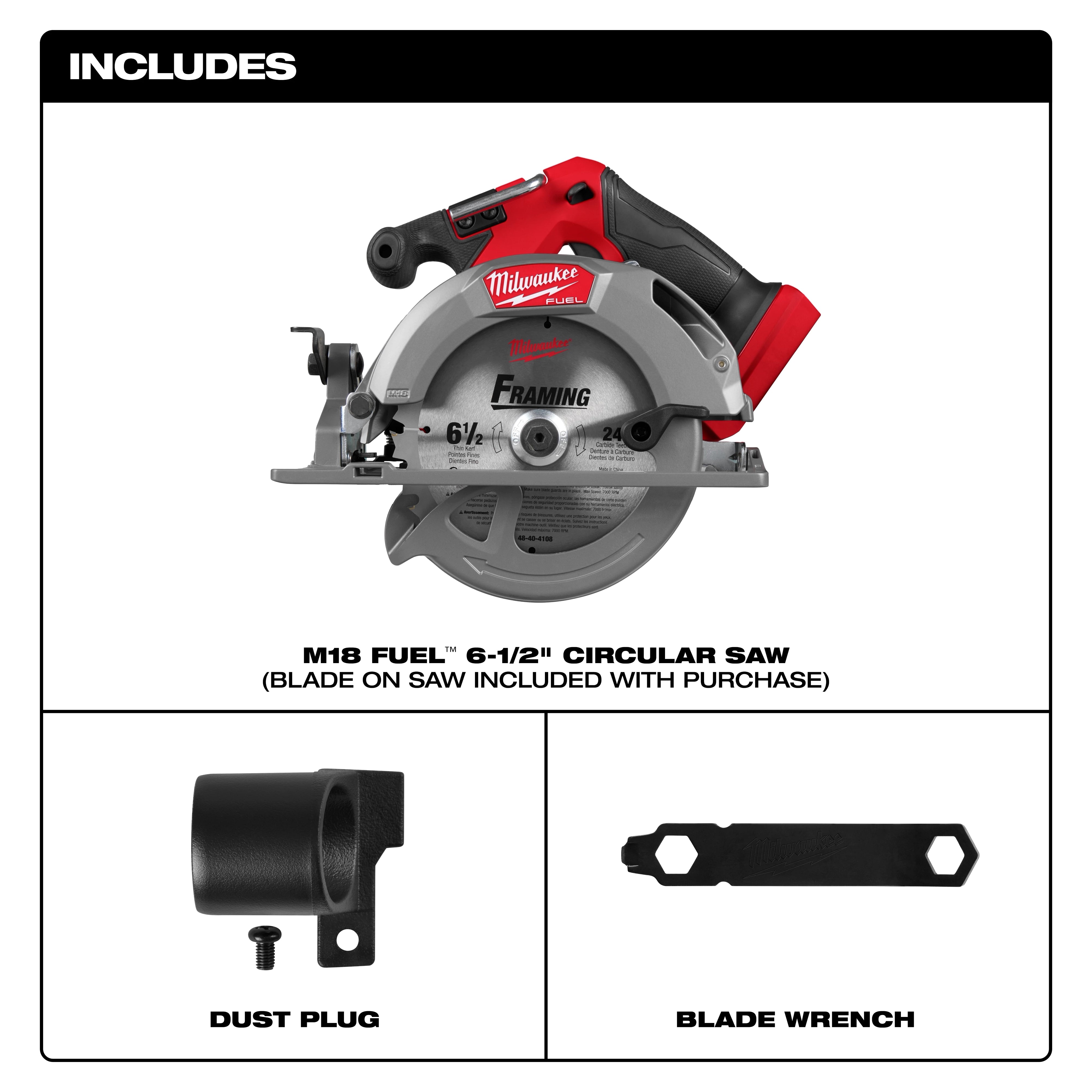 Milwaukee 2833-20 M18 FUEL™ 6-1/2" Circular Saw (Tool Only) - Edmondson Supply