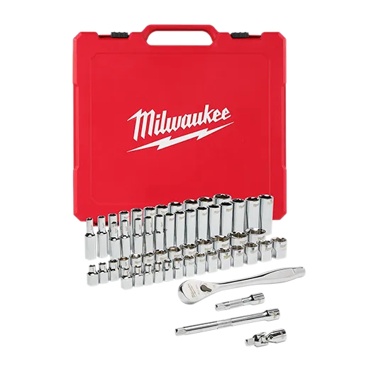 Milwaukee 48-22-9008 3/8" Drive 56pc Ratchet & Socket Set - SAE & Metric - Edmondson Supply