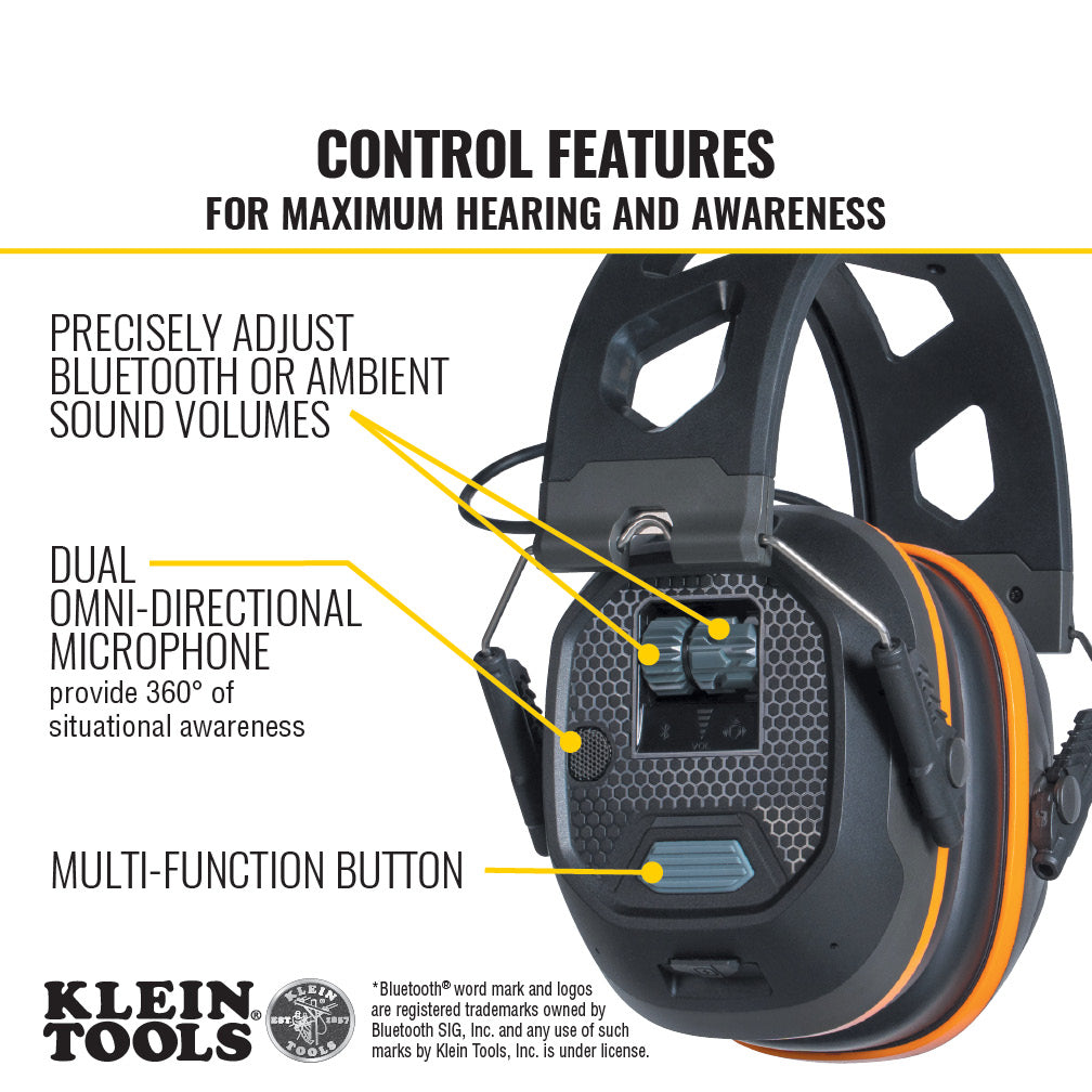 Klein Tools AESEM1S Situational Awareness Bluetooth® Earmuffs - Edmondson Supply