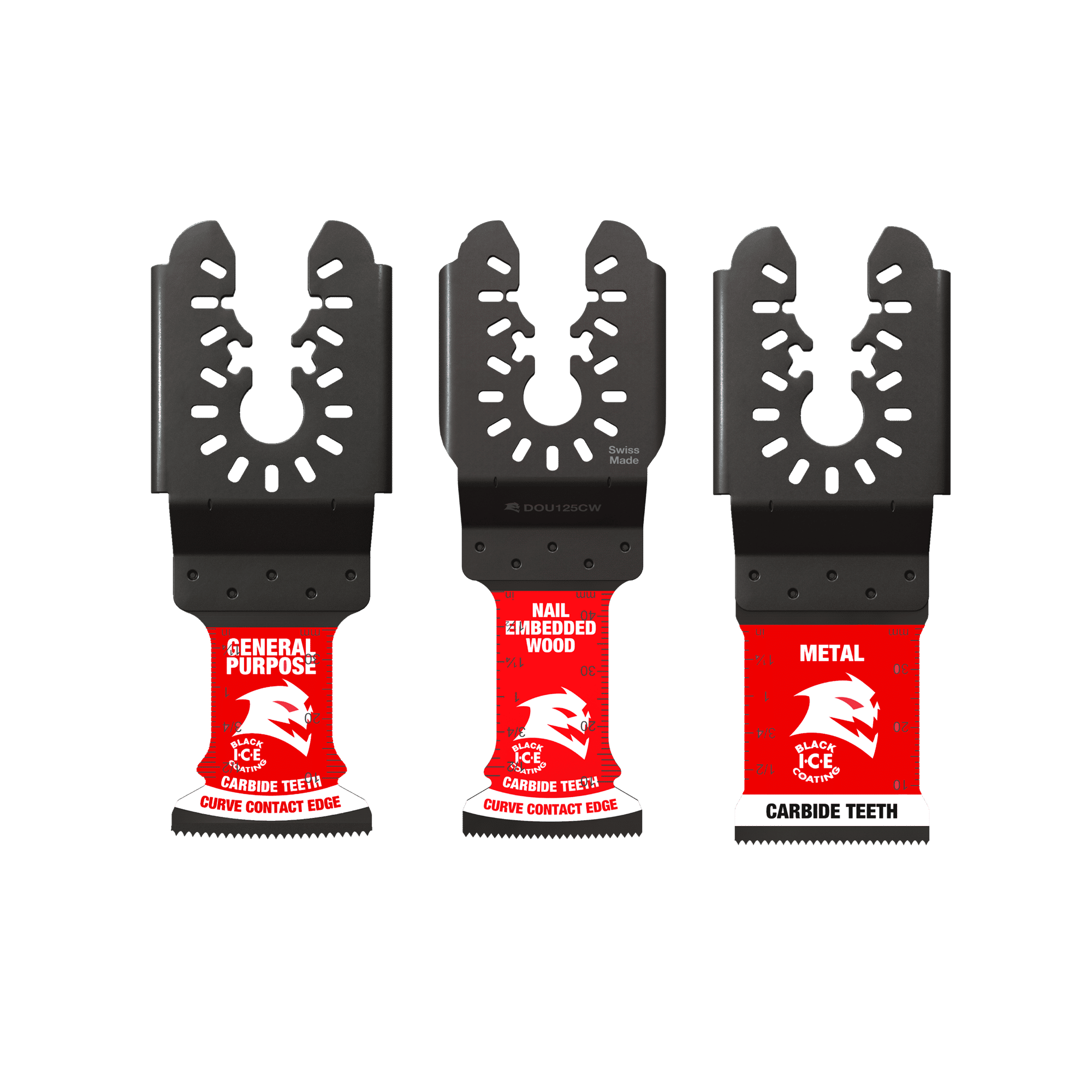 Diablo Tools DOU3CVS AMPED™ Demo Demon™ & AMPED™ Steel Demon™ Universal Fit Carbide Oscillating Blade Set (3-pc) - Edmondson Supply