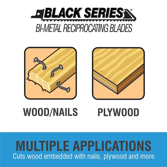 SPYDER 200308 Black Series Bi-Metal (BiM) Reciprocating Saw Blades (14 piece) - Edmondson Supply