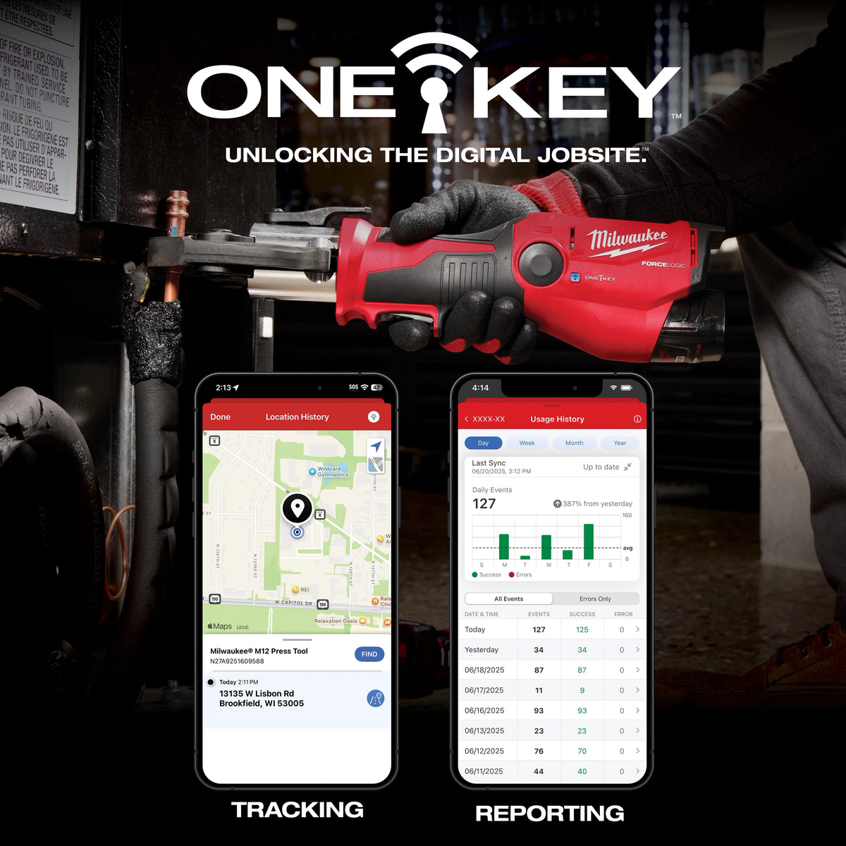 Milwaukee 2573-22 M12™ FORCE LOGIC™ Press Tool Kit w/ ONE‑KEY™ with 1/2" – 1" CTS‑V Jaws - Edmondson Supply