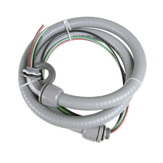 Cambridge 3/4" x 6' AC Electrical Whip Kit w/Plastic Ends, 8/3 - Edmondson Supply