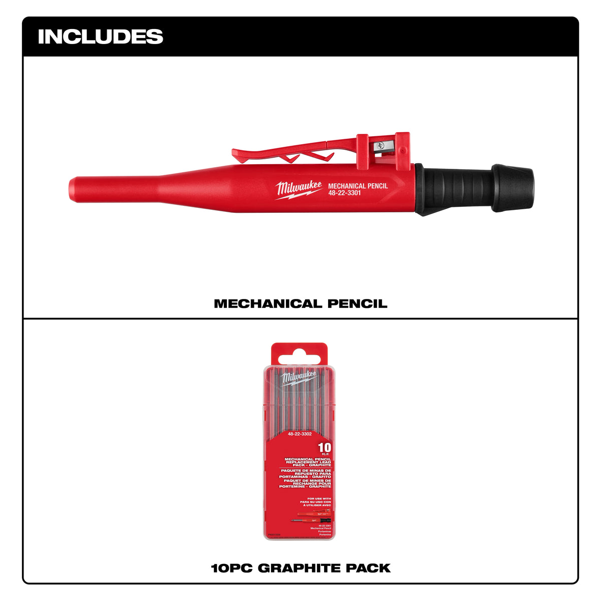 Milwaukee 48-22-3301 Mechanical Pencil with Lead Pack - Edmondson Supply