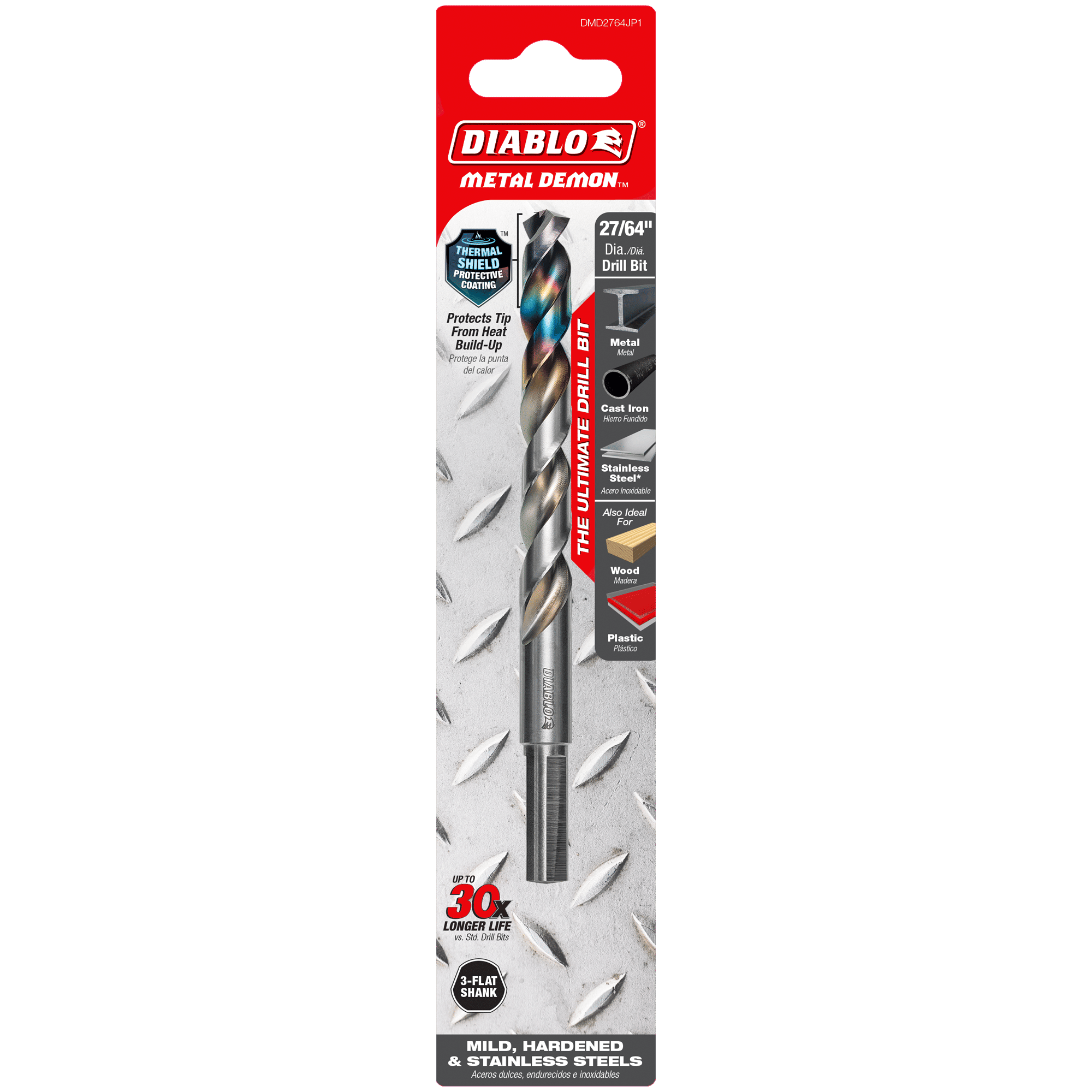 Diablo Tools DMD2764JP1 27/64" Metal Demon™ Drill Bit for Mild, Hardened and Stainless Steels - Edmondson Supply
