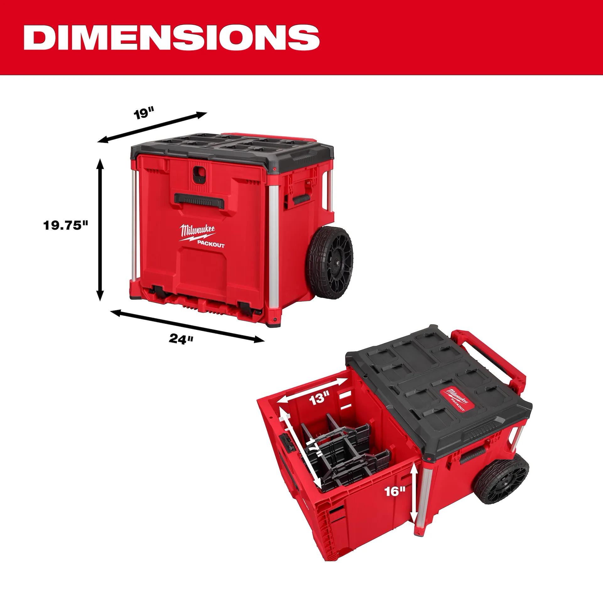 Milwaukee 48-22-8420 PACKOUT™ Rolling Drawer Tool Box - Edmondson Supply
