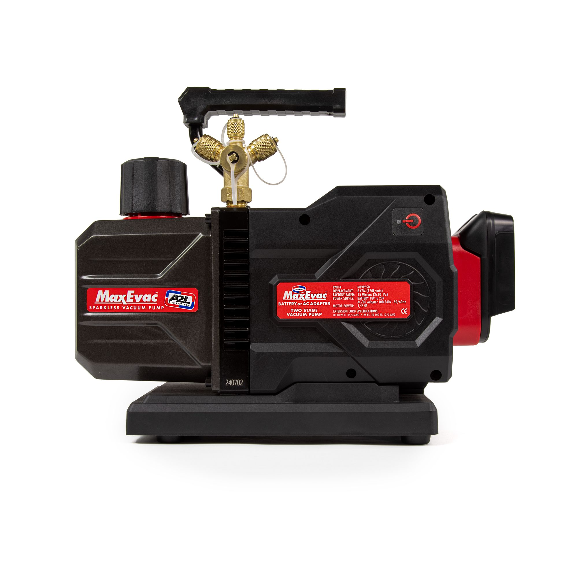 Uniweld MEVP6SB 6 CFM, 2-Stage Sparkless Battery Powered Vacuum Pump - Edmondson Supply