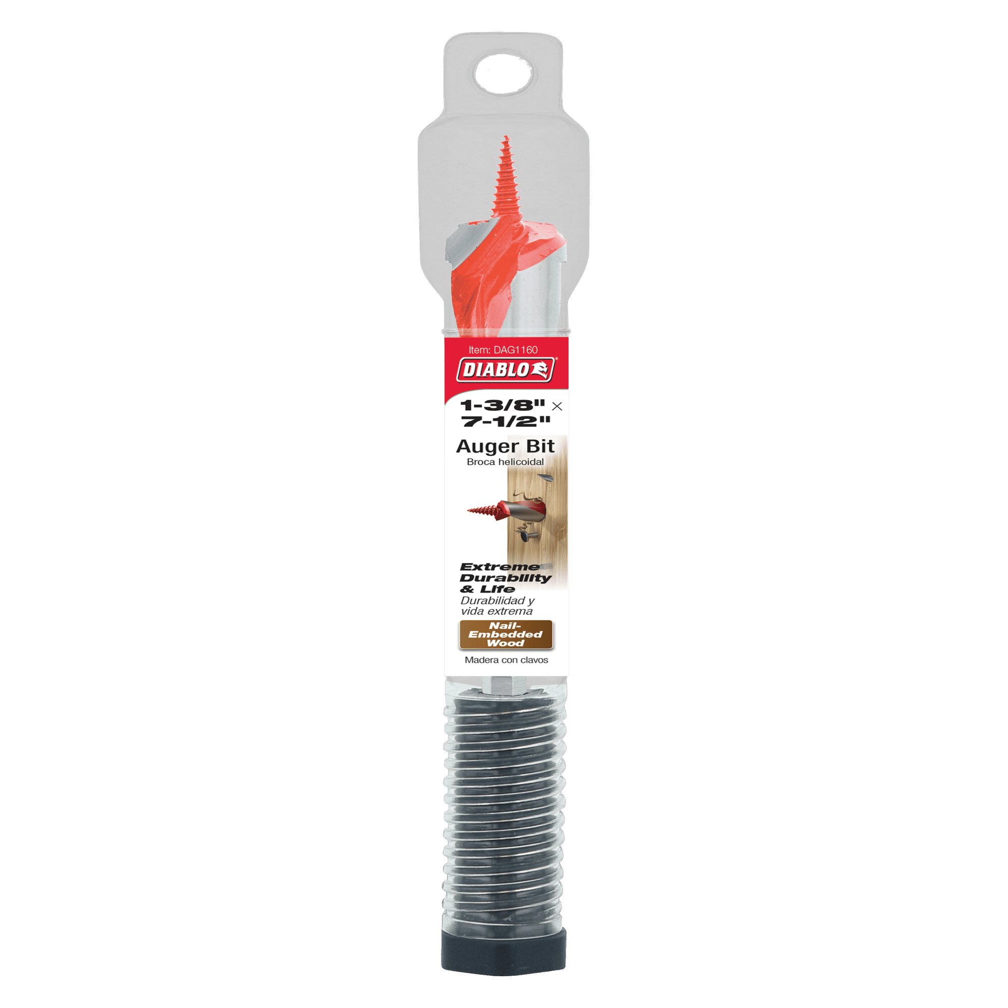 Diablo Tools DAG1160 1-3/8" x 7-1/2" Auger Bit for Wood & Nail-Embedded Wood - Edmondson Supply