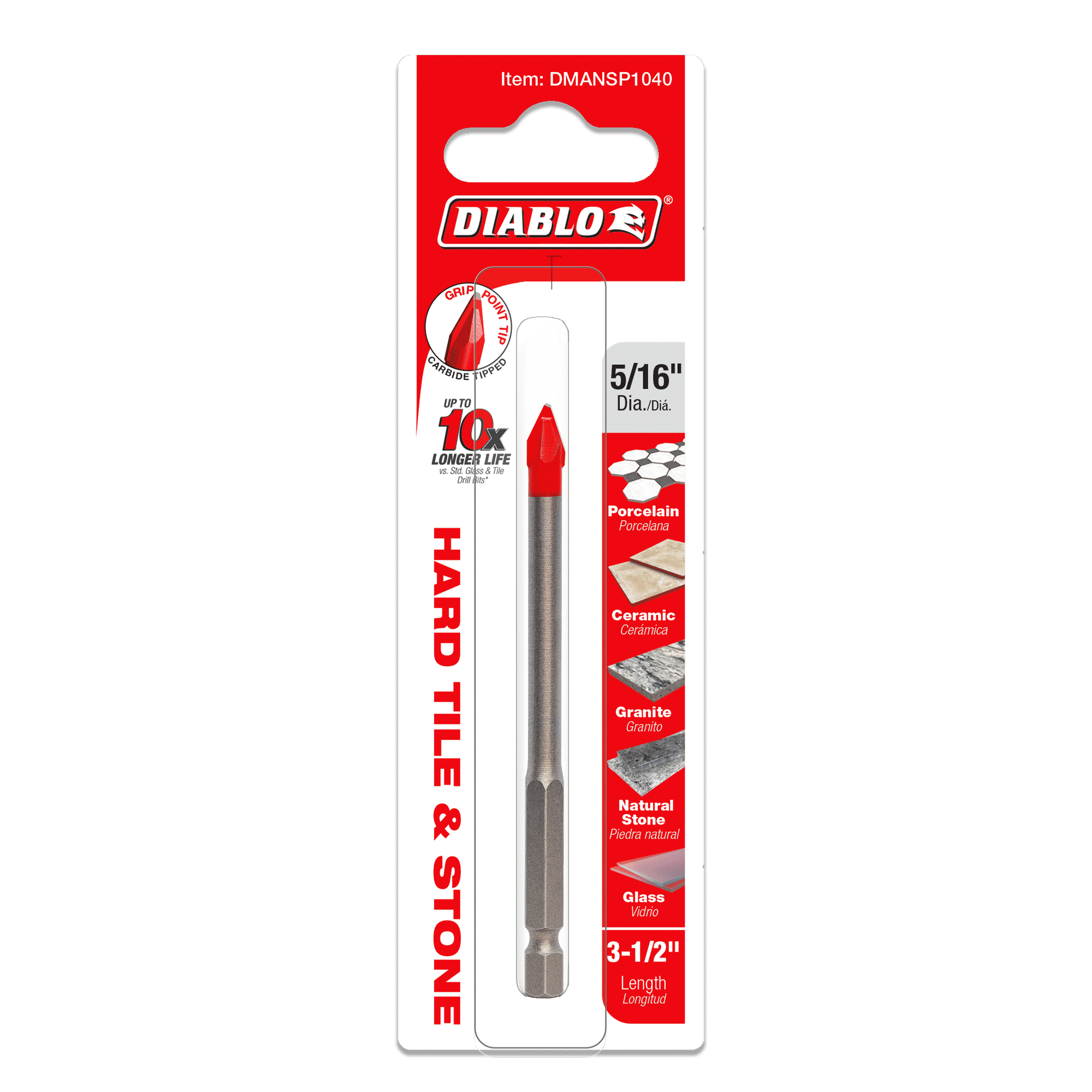 Diablo Tools DMANSP1040 5/16" Hard Tile & Stone Carbide Tipped Drill Bit - Edmondson Supply
