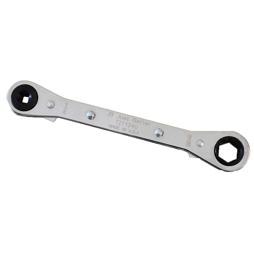 JB Industries T21124U HVAC/R Service Ratchet Wrench - 3/16", 1/4" Square x 1/2", 9/16" Hex Port - Edmondson Supply
