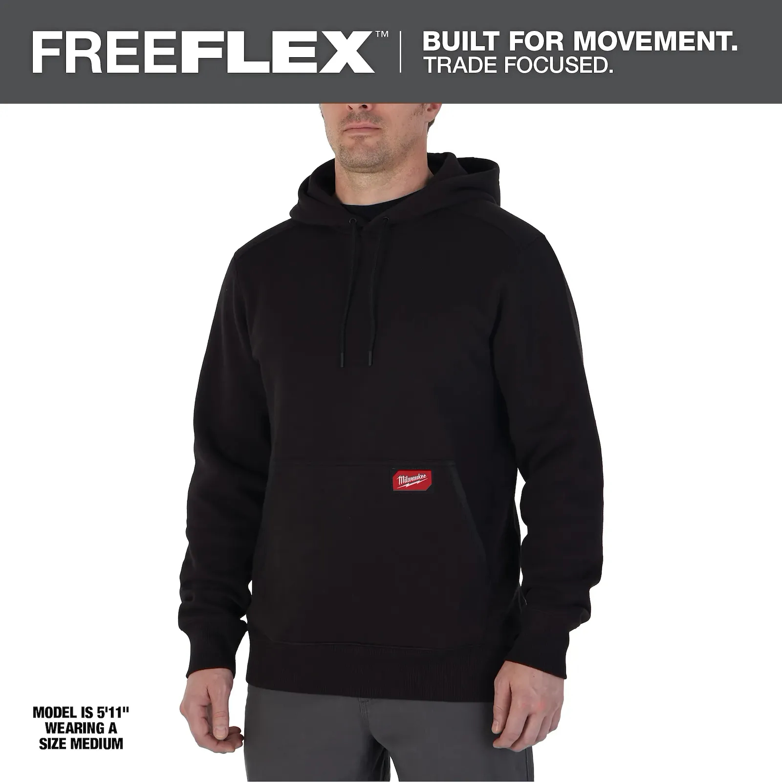 Milwaukee 351B-2X FREEFLEX™ Pullover Hoodie (Black, Size 2X) - Edmondson Supply