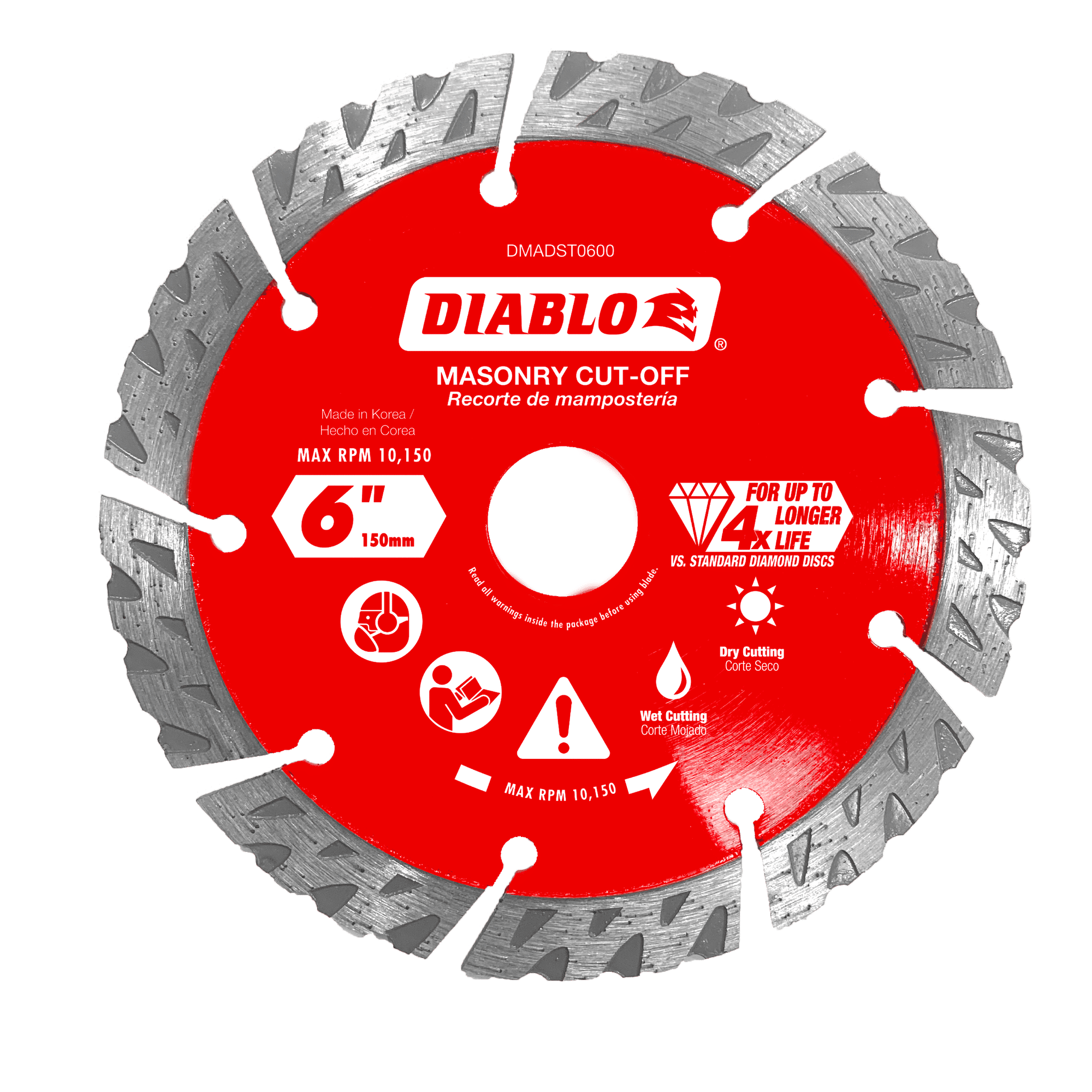 Diablo Tools DMADST0600 6" Diamond Segmented Turbo Masonry Cut-Off Blade - Edmondson Supply