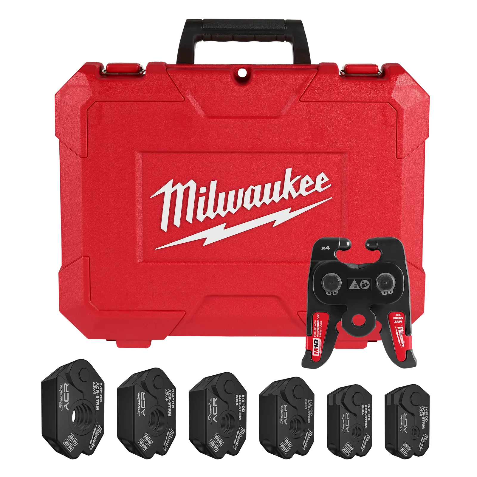Milwaukee 49-16-2661MX 1/4" - 7/8" Streamline® ACR Pivoting Press Ring Kit for M18™ FORCE LOGIC™ Press Tool - Edmondson Supply