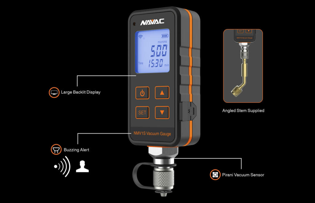 NAVAC NMV1S Premium Micron Vacuum Gauge - Edmondson Supply