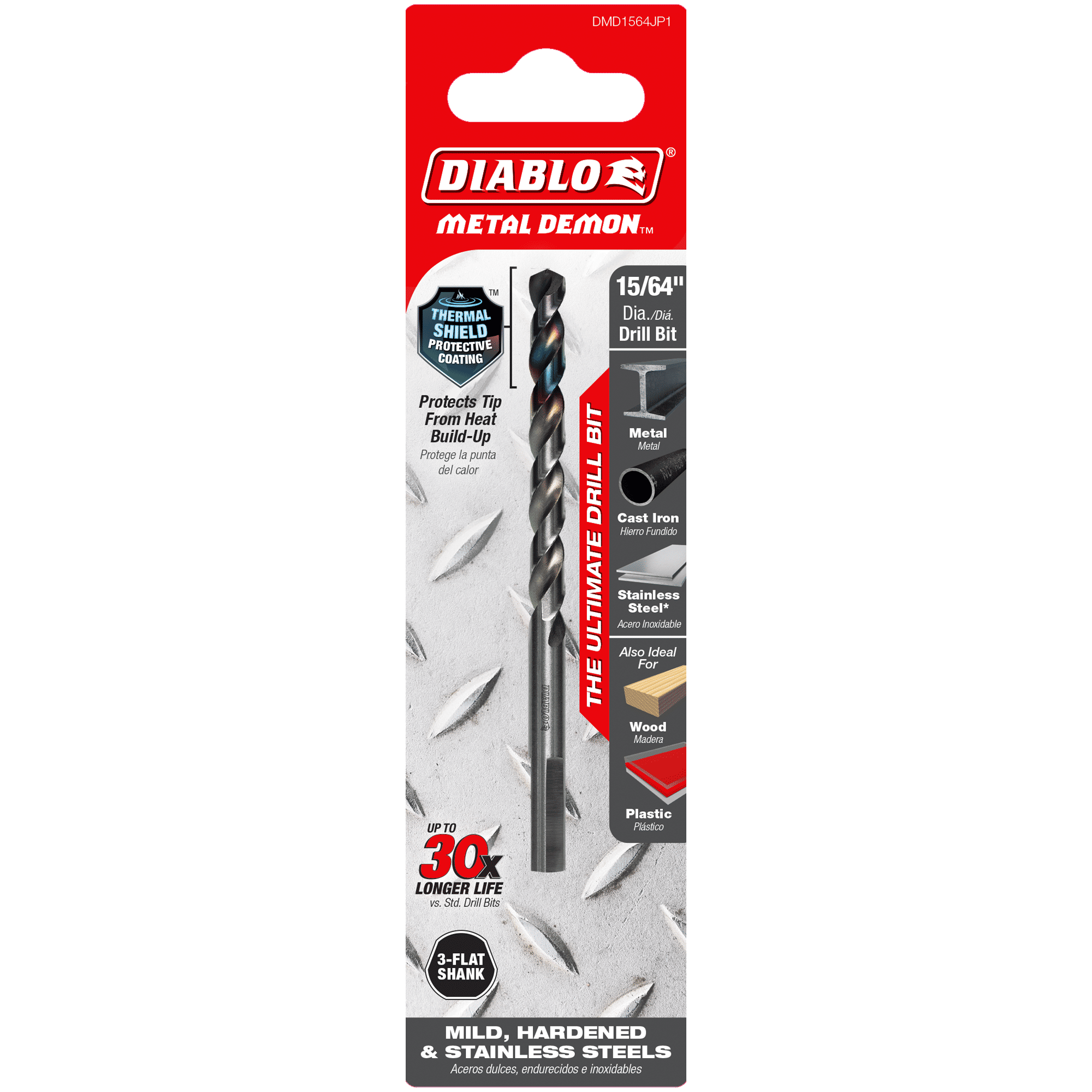 Diablo Tools DMD1564JP1 15/64" Metal Demon™ Drill Bit for Mild, Hardened and Stainless Steels - Edmondson Supply