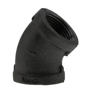 Boshart 2-BLE4-10 1" Black Malleable Iron 45° Elbow, Class 150 - Edmondson Supply