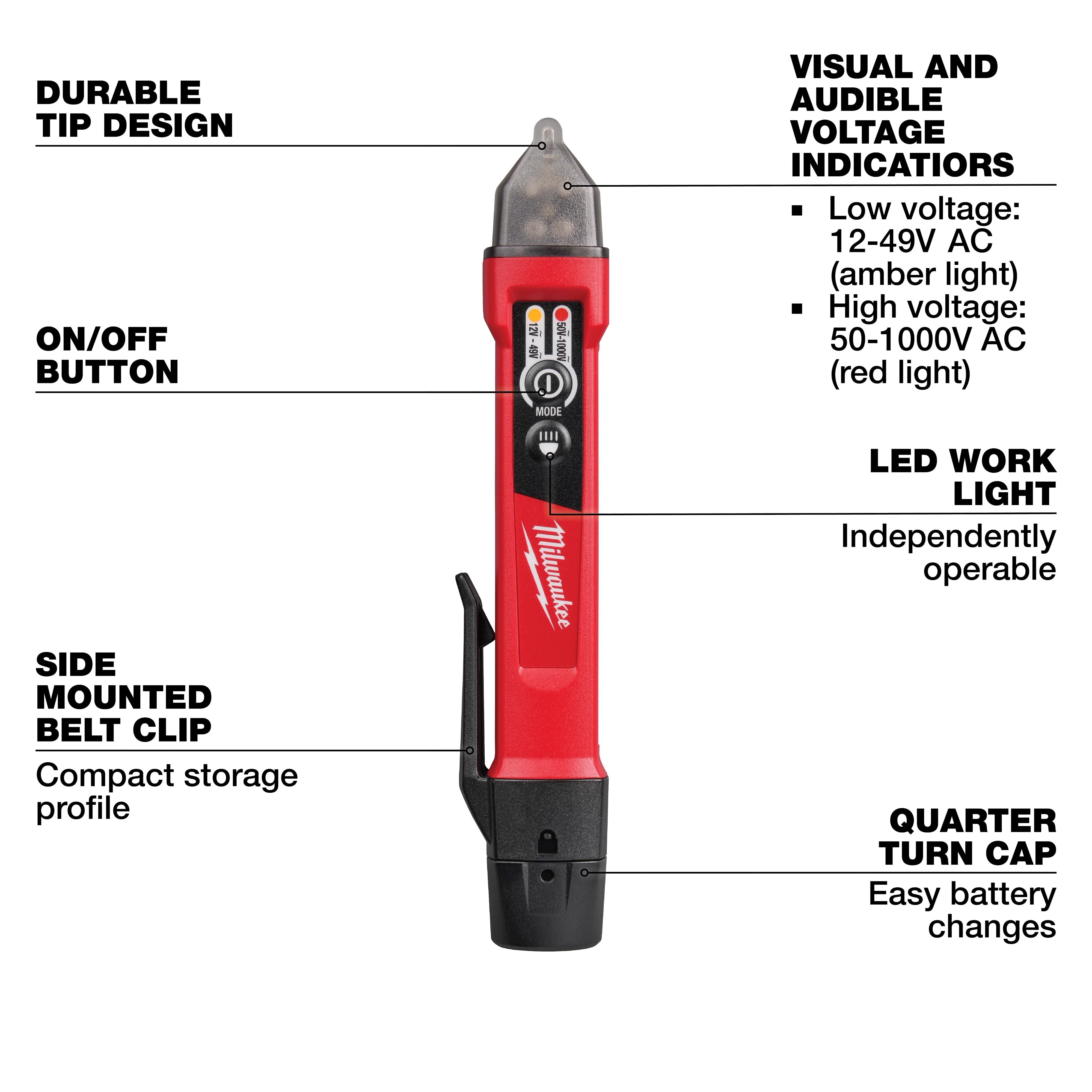 Milwaukee 3203-20 Dual Range Voltage Detector w/LED - Edmondson Supply