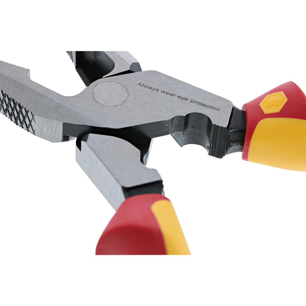 Wiha Tools 32948 Insulated Industrial NE Style Lineman’s Pliers with Crimpers 9.5" - Edmondson Supply