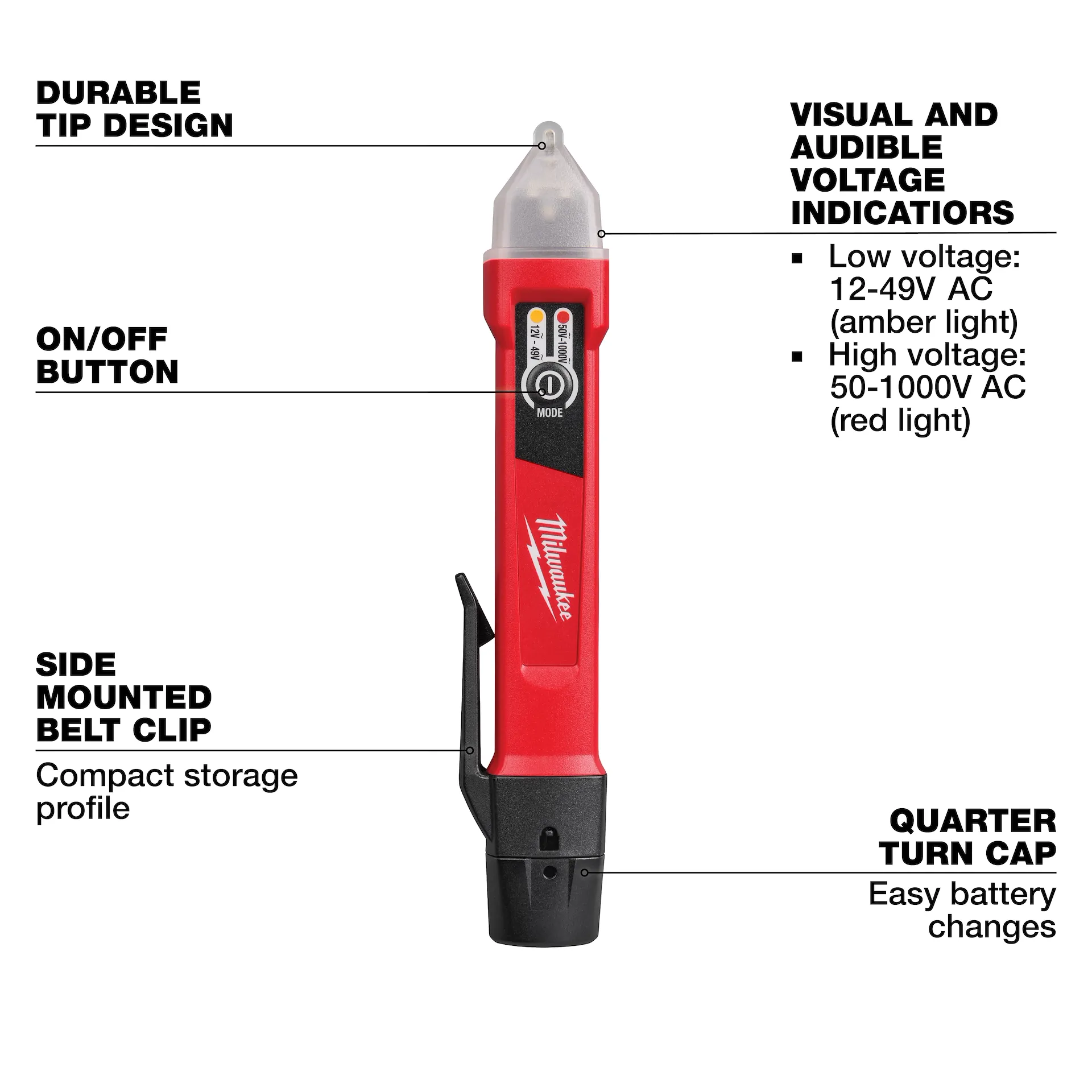 Milwaukee 3208-20 Dual Range Voltage Detector - Edmondson Supply