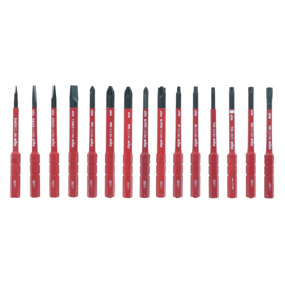 Wiha Tools 28781 20 Piece Insulated TorqueVario-S (10-50 In/lbs) and SlimLine Blade Set - Edmondson Supply