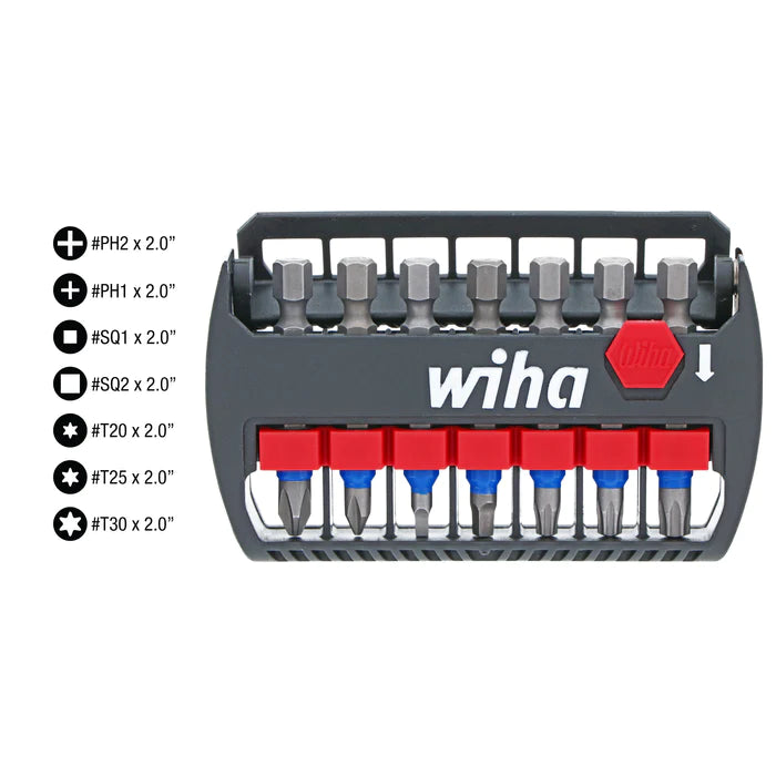 Wiha Tools 70298 7 Piece TerminatorBlue Impact Bit Set - 2 Inch Bits - Edmondson Supply