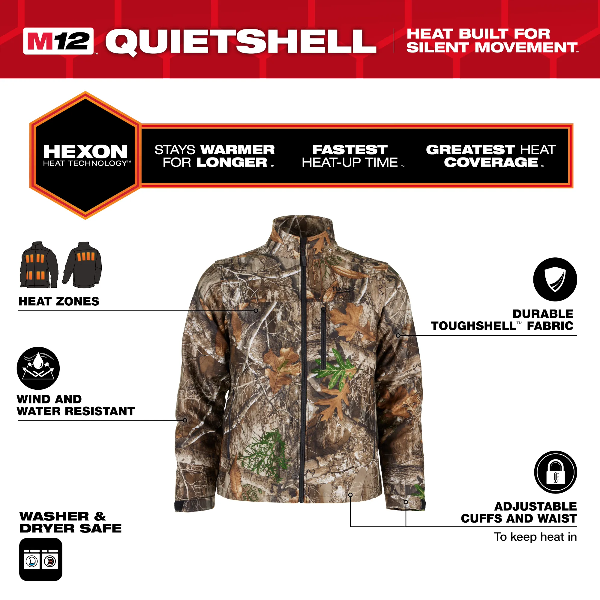 Milwaukee M101C RealTree Xtra Camouflage M12™ Heated QUIETSHELL Jacket