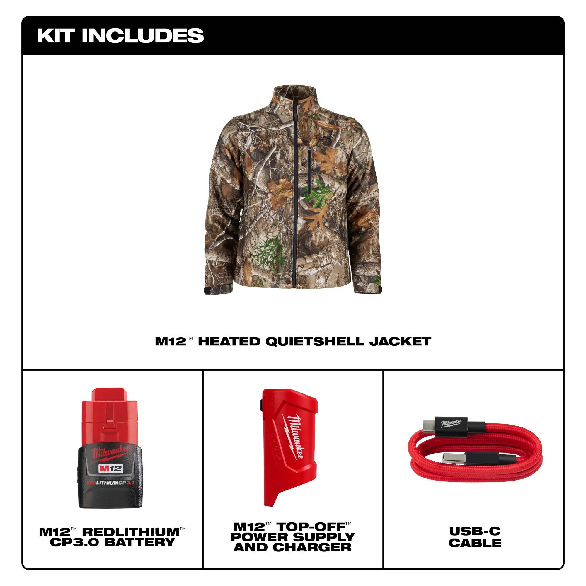 Milwaukee M101C RealTree Xtra Camouflage M12™ Heated QUIETSHELL Jacket