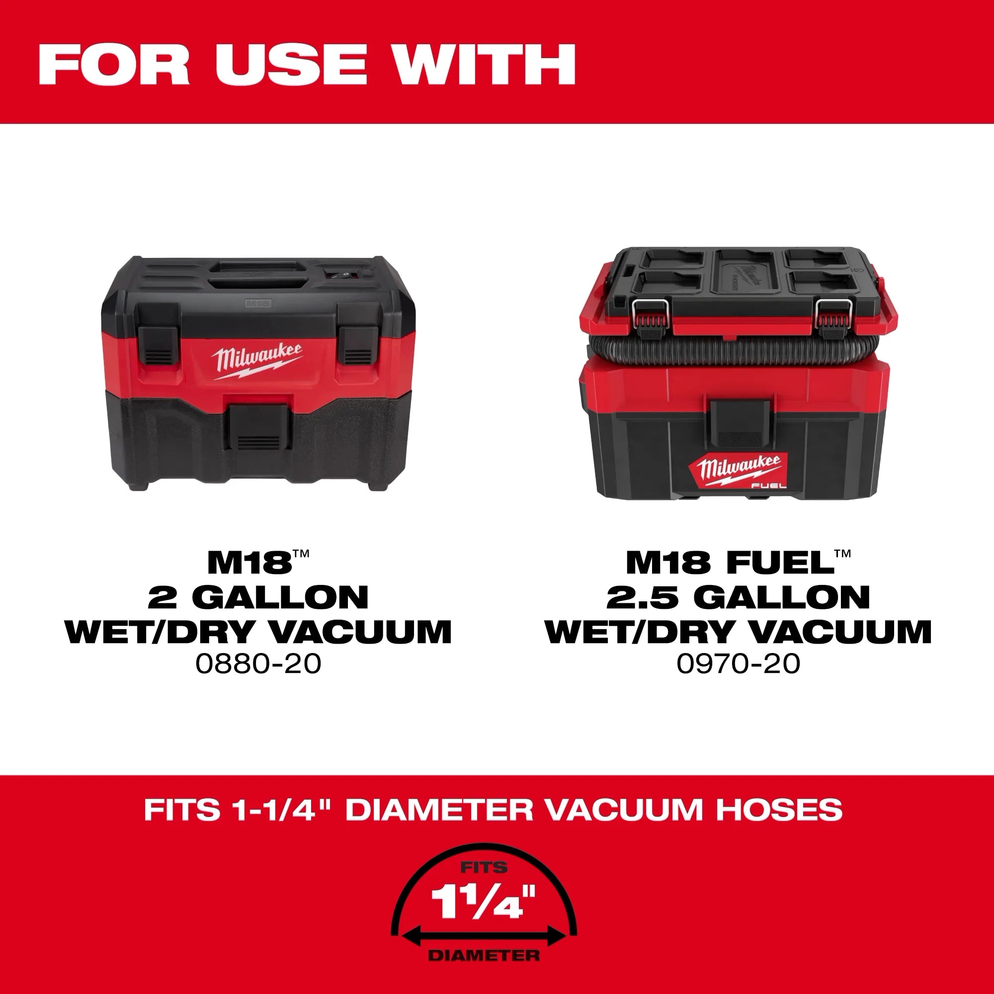 Milwaukee 49-90-2014 1-1/4” x 2’ to 6’ Expandable Hose - Edmondson Supply