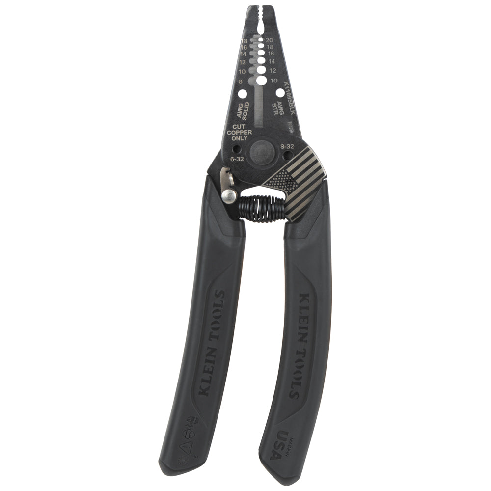 Klein Tools K11095BLK Klein-Kurve® Blackout Wire Stripper / Cutter, 8-20 AWG - Edmondson Supply