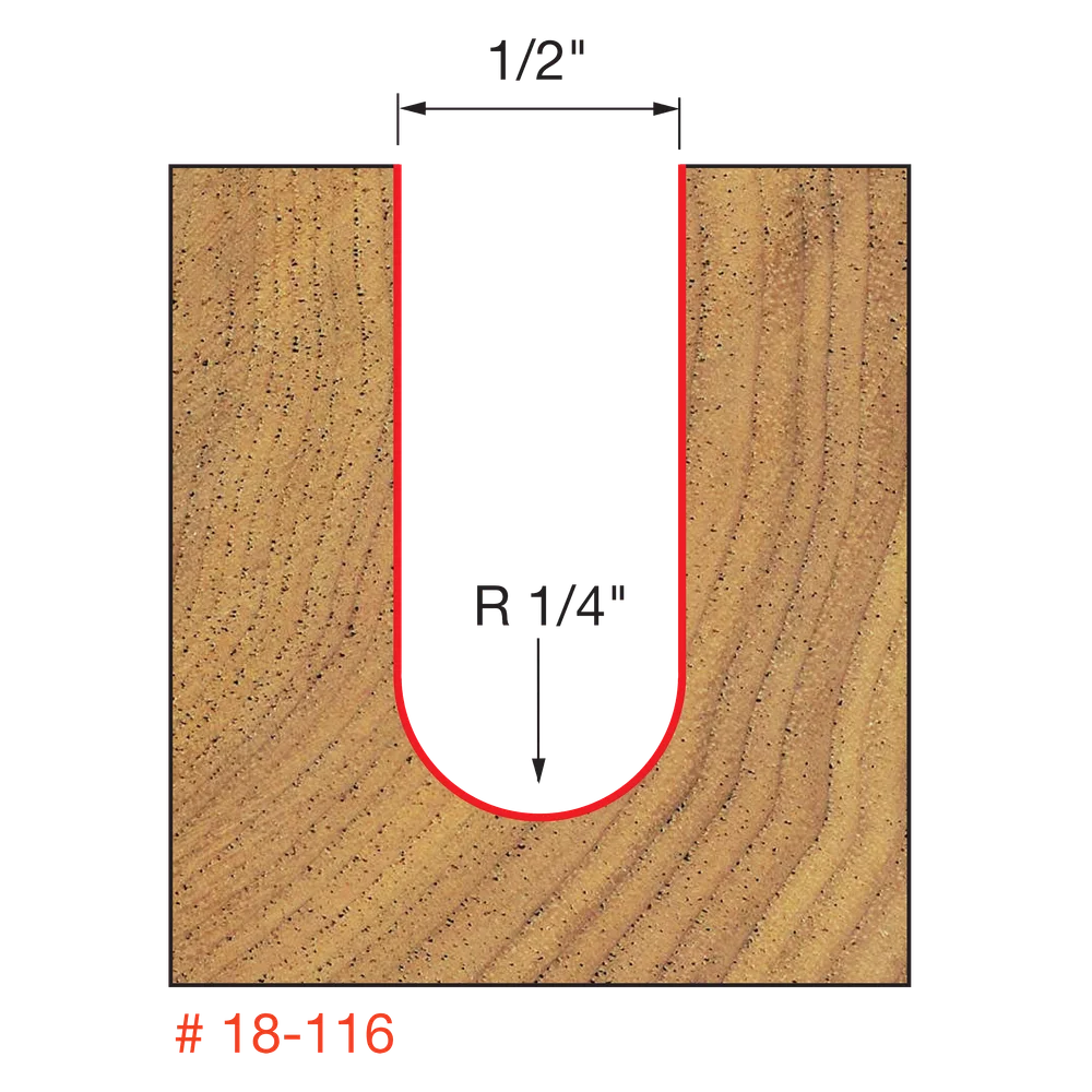 Freud 18-116 1/4" Radius Round Nose Bit - Edmondson Supply